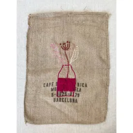 Freeform embroidery on burlap coffee bags with Rita Kroh