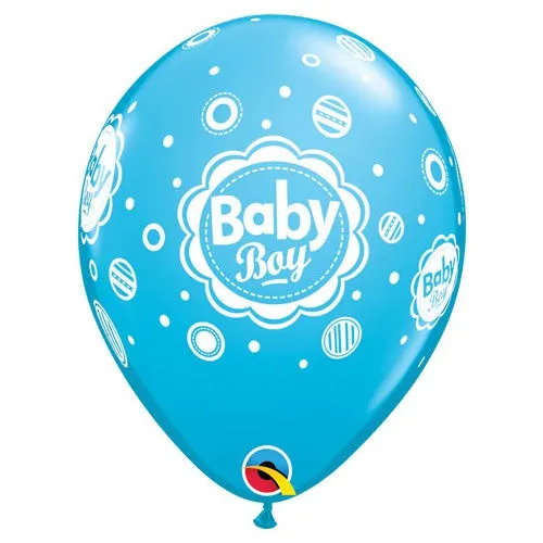 11 inch BABY BOY DOTS (6 PK)