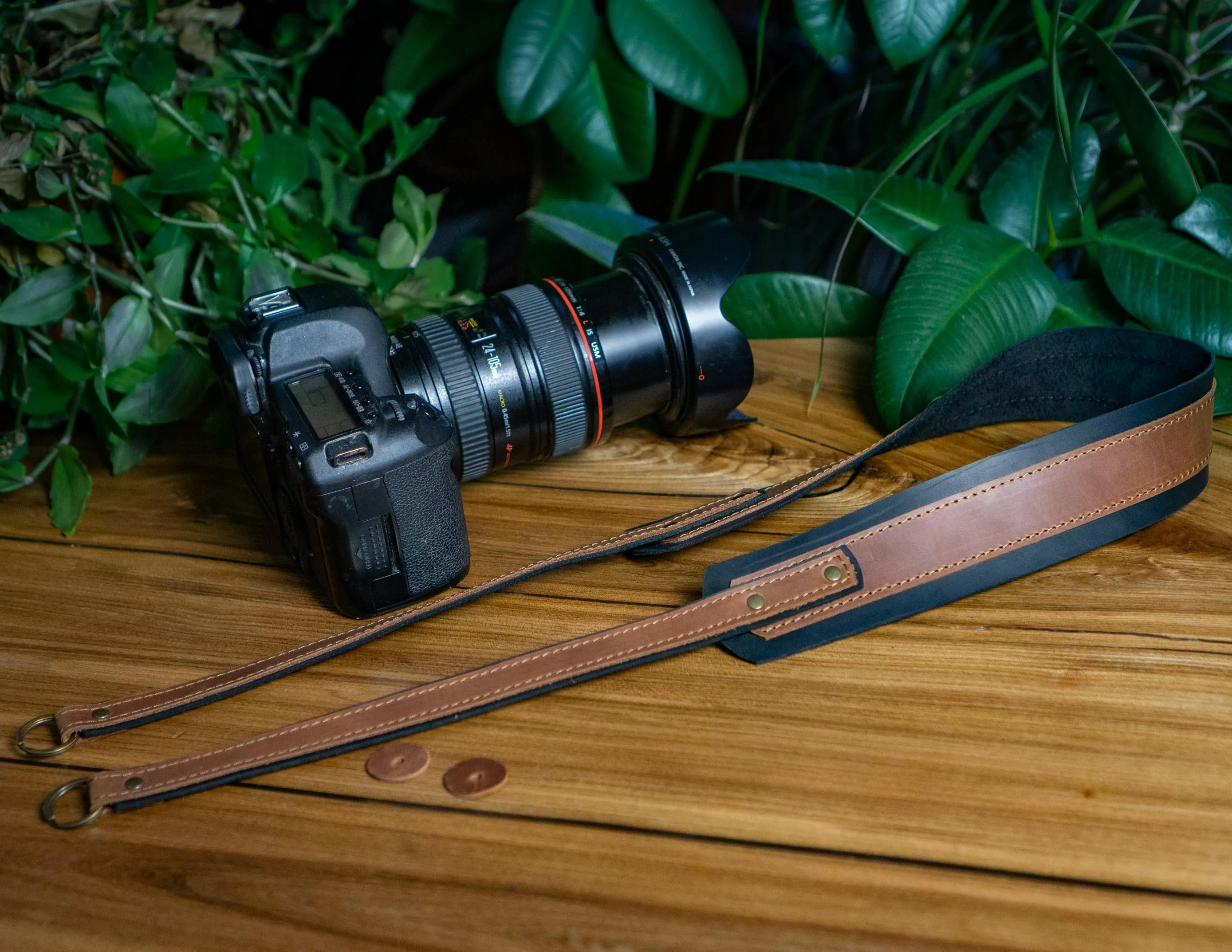 Black Leather Camera Strap | Camera Harness | Gift for Photographer