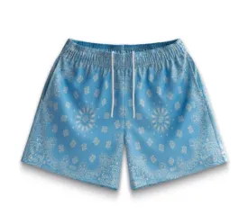 BRAVEST STUDIOS PAISLEY SHORTS LIGHT BLUE