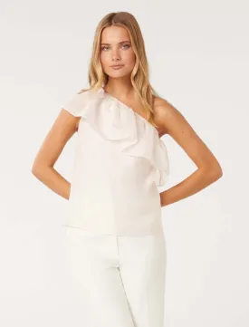 Fern Asymmetric Frill Top