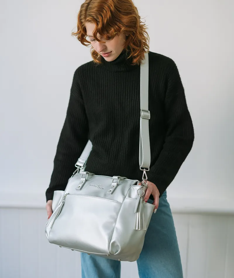 Gemini Mini Convertible Backpack - Silver Metallic - [OUTLET FINAL SALE]