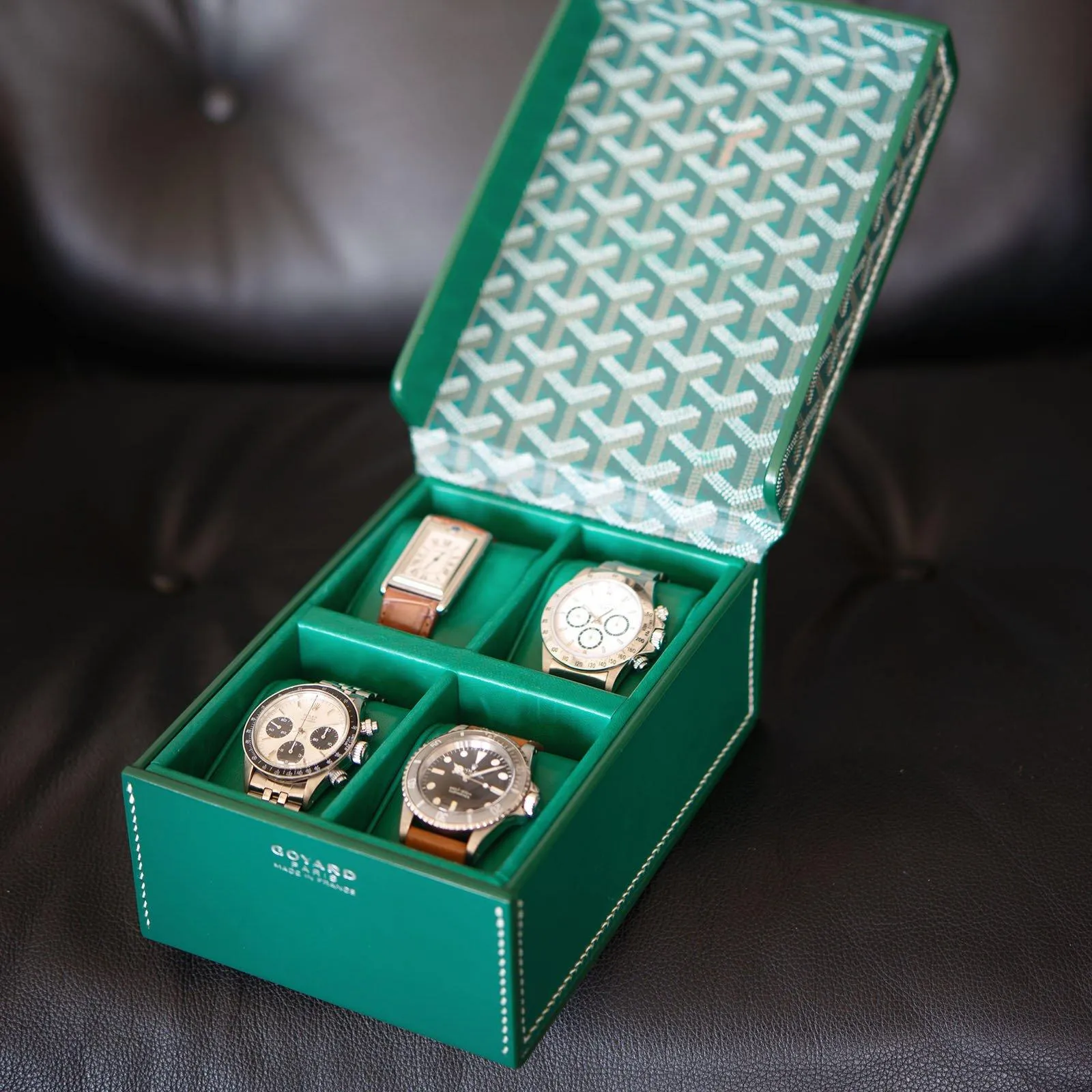 Goyard Coffret Montre Green 4 Watch Box