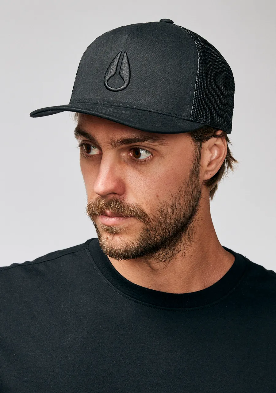 Iconed Trucker Hat - Black / Black