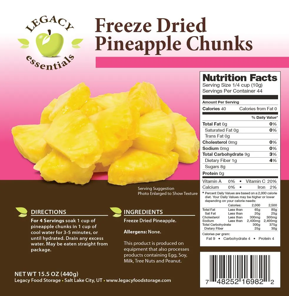 Legacy Freeze Dried Fruit - Pineapple