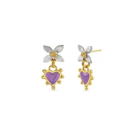 Lilac Boho Heart Mini Floris Earrings