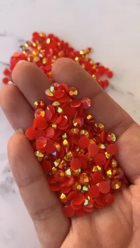 LIPSTICK red ab 5mm 4mm rhinestones beads