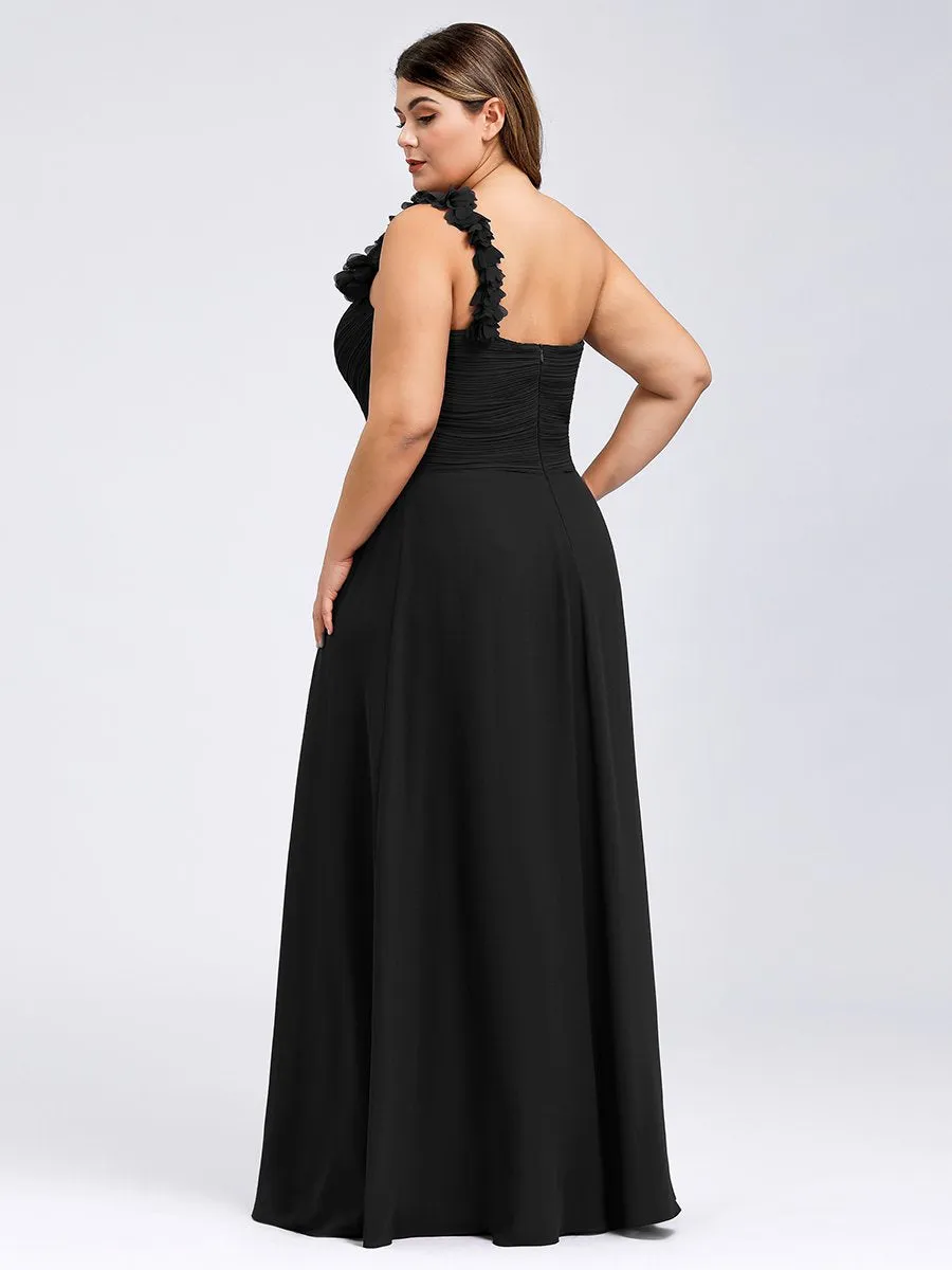 One Shoulder Plus Size Wholesale Chiffon Bridesmaid Dresses