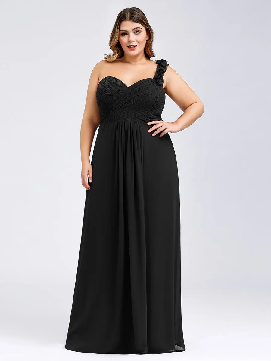 One Shoulder Plus Size Wholesale Chiffon Bridesmaid Dresses