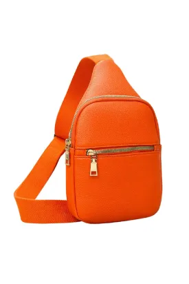 Orange Pebbled Sling Bag