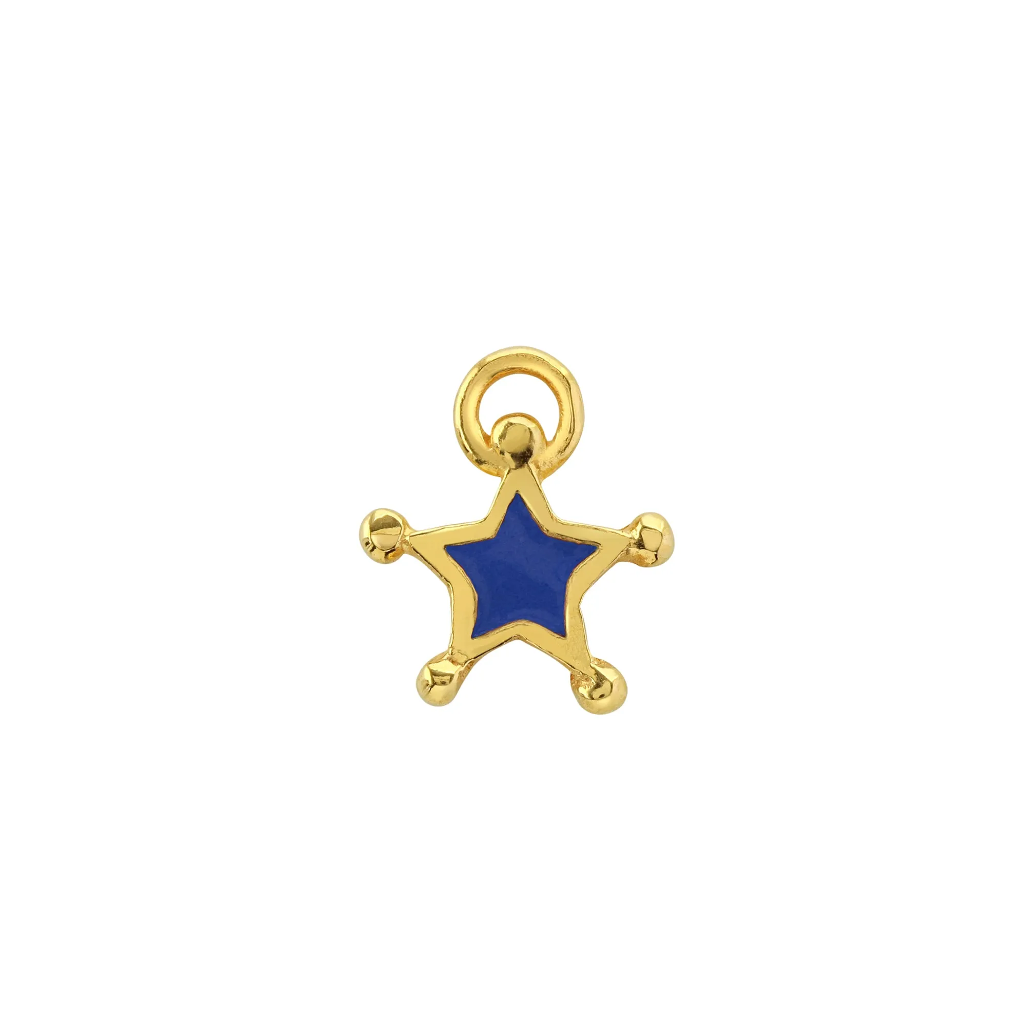 Prussian Blue Enamel Star Charm