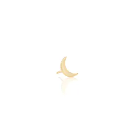 Single Crescent Moon Stud Earring