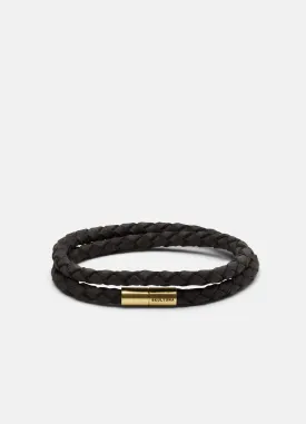 Suede Bracelet | Black | Brass